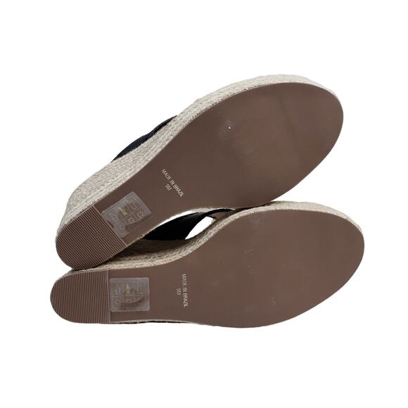 Jack Rogers Rowan Platform Espadrille Leather Wedge Sandal in Black NEW - Picture 10 of 11